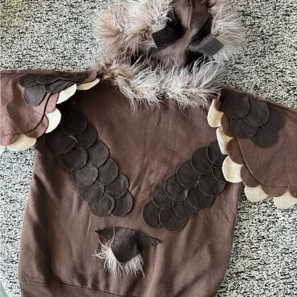 Handmade owl hoodie costume sweatshirt - Picture 3 of 4